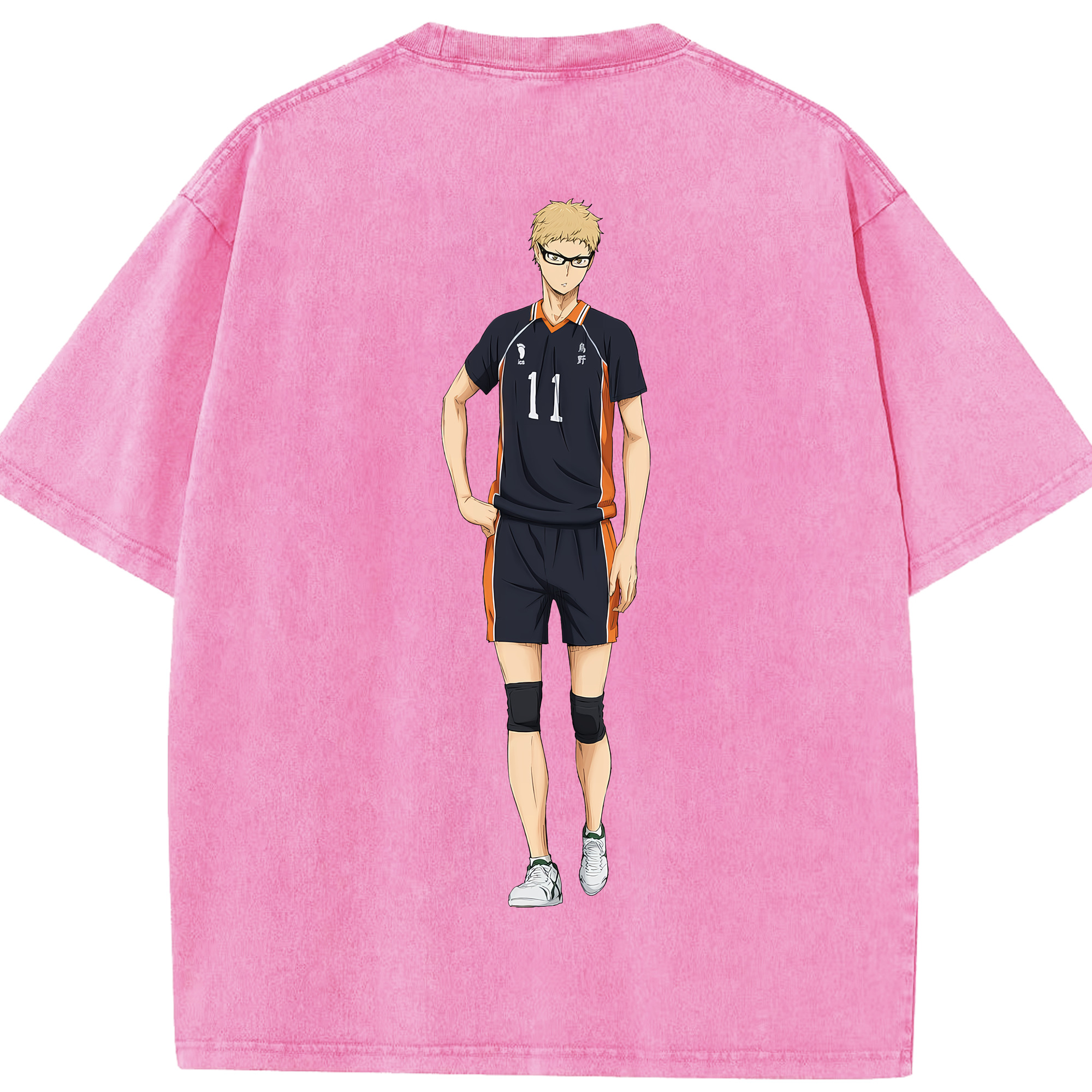 （画像用） ハイキュー!! Haikyu!! 綿100% ヴィンテージ風 半袖Tシャツ（背面プリント）